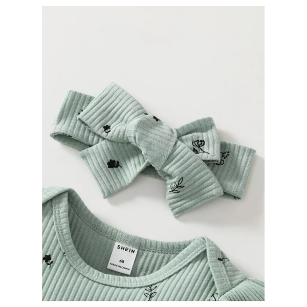 Conjunto Set De Niña Estampado De Plantas 3 Piezas - Imagen 5