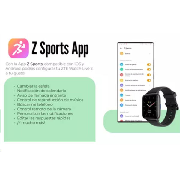 Smartwatch Zte Watch Live 2 Negro Reloj Inteligente - Imagen 8