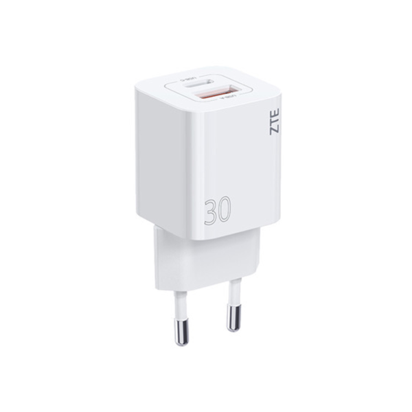 Cargador Doble Zte 30w Gan Carga Rapida Usb Y Tipo C Blanco - Imagen 5
