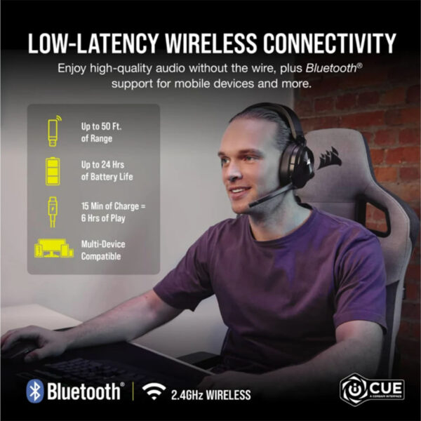 Audífonos Gamer Corsair Hs55 Wireless Carbon - Imagen 6