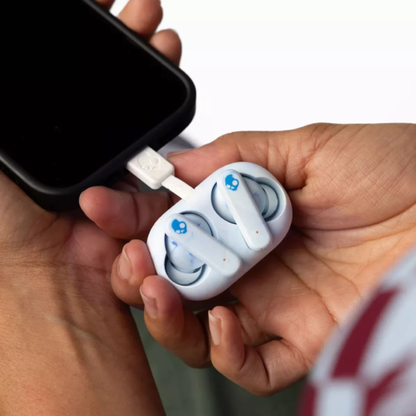 Auriculares Bluetooth Skullcandy Ecobuds Celeste - Imagen 4