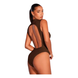 Body De Vestir Tank Unicolor Espalda Abierta Mujer
