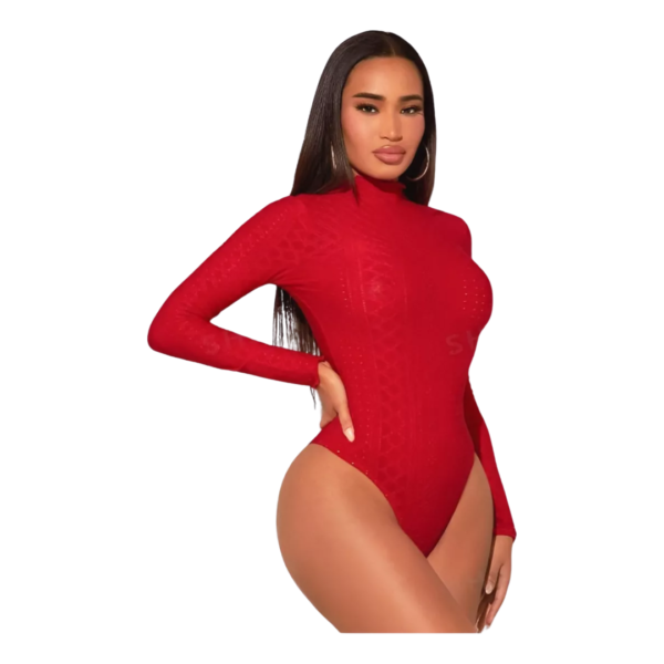 Body Unicolor De Vestir Cuello Alto Para Mujer