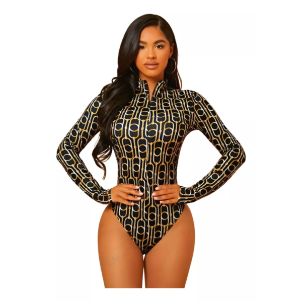 Body Con Estampado Con Cadena Con Cierre Delantero - Imagen 4