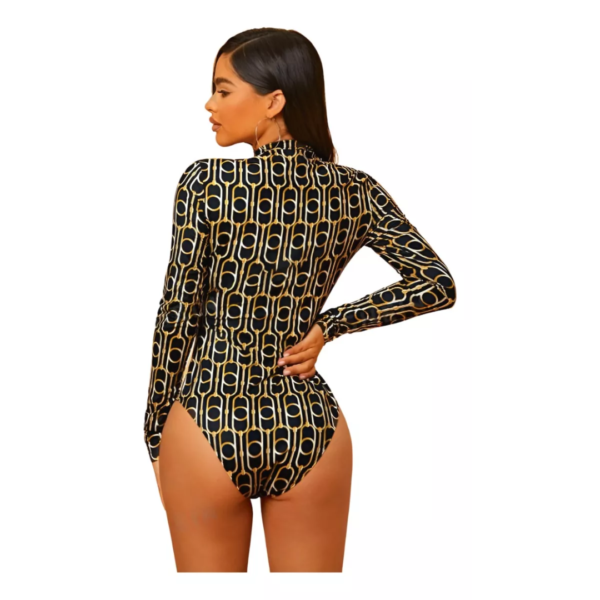 Body Con Estampado Con Cadena Con Cierre Delantero - Imagen 5