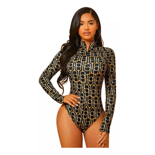 Body Con Estampado Con Cadena Con Cierre Delantero - Imagen 2