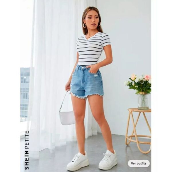 Body De Vestir Tipo Polera Diseño De Rayas Mujer - Imagen 5