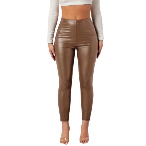 Pantalon Leggings Mujer Unicolor Pu Tipo Cuerina
